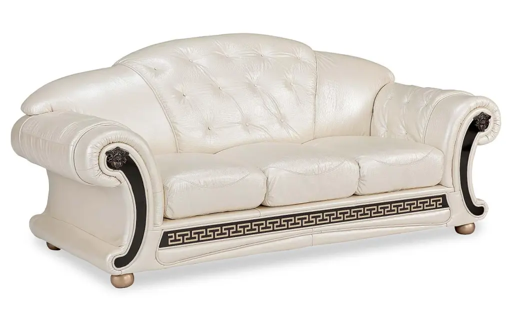 Pearl Genuine Leather Sofa-Bed Traditional Made Italy ESF Apolo - Luxury Convertible Sofa