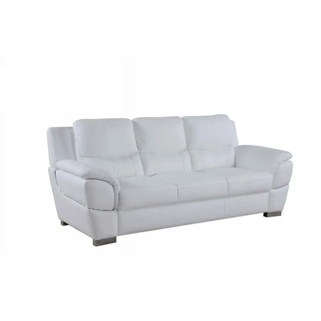 Home Roots Chic White Leather Sofa 37 Inches Wide MEWE