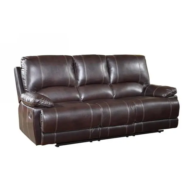 Home Roots Stylish Leather Sofa Brown - 41 . Compact Spaces MEWE