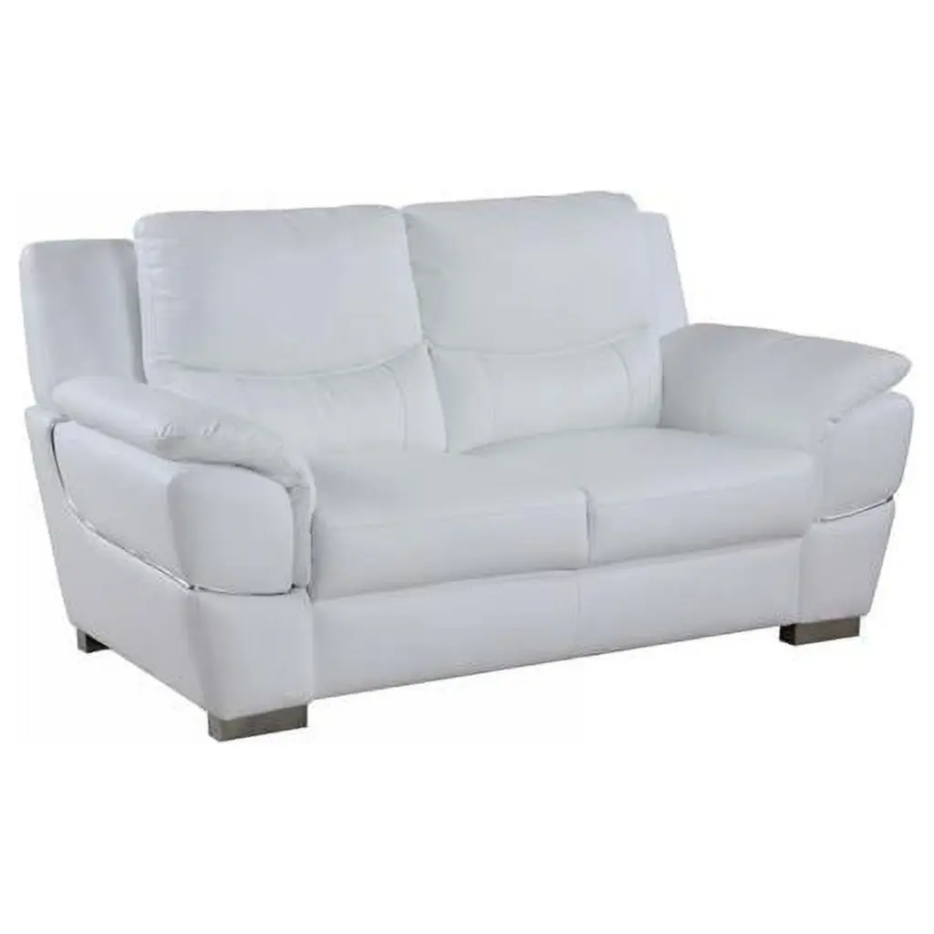 69 Chic White Leather Loveseat Elegant Living Room Decor HomeRoots
