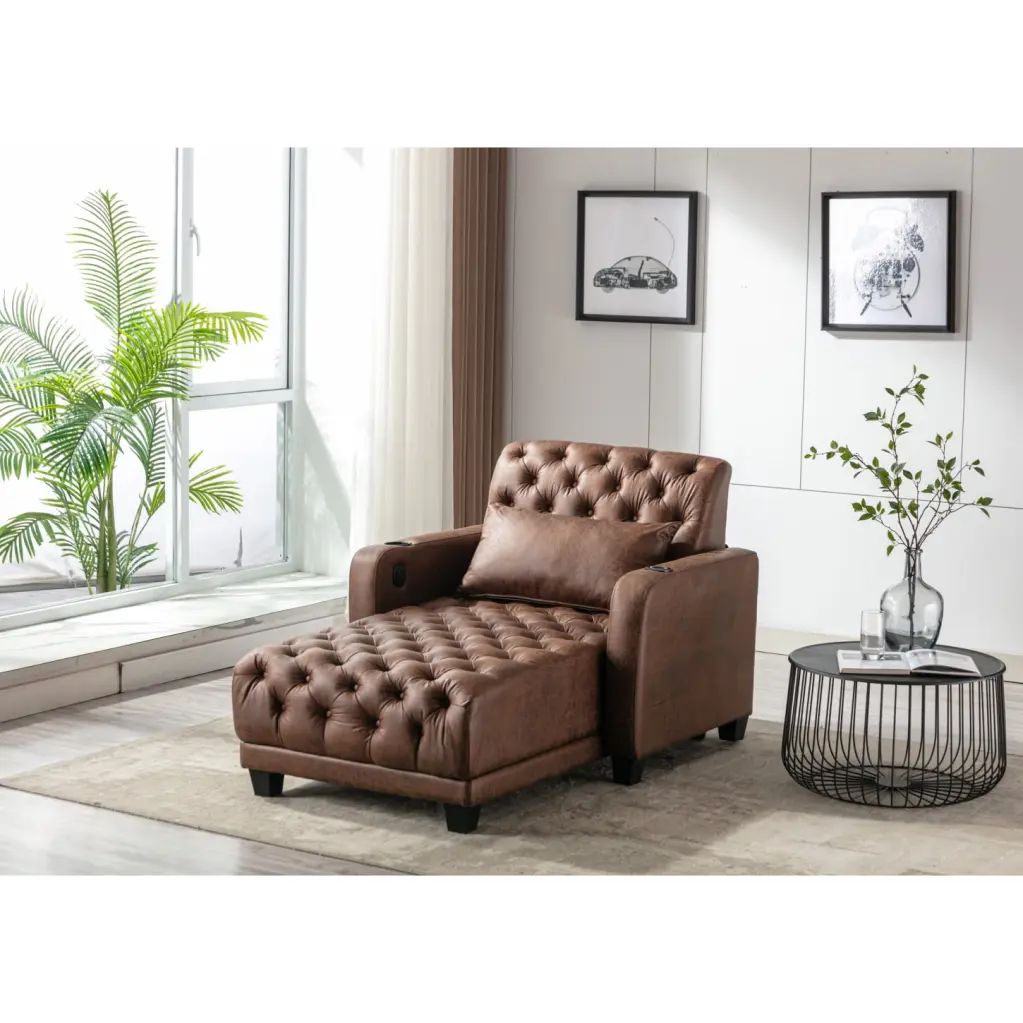 Refined Brown Barrel Styled Leisure Sofa Plywood Frame HATNOKIL