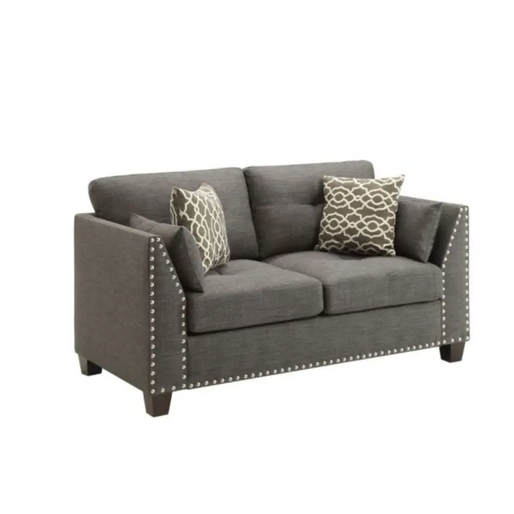 Ergode Loveseat Light Charcoal Linen 4 Pillows - Comfortable and Chic