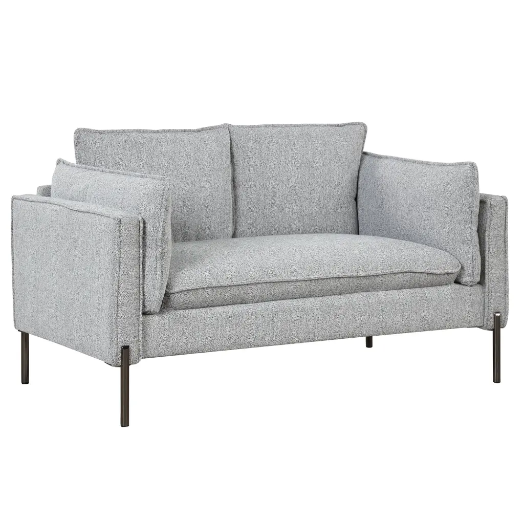 56 Inch Modern Linen Fabric Loveseat Small Couch Living Room Apartment Gray Jamini