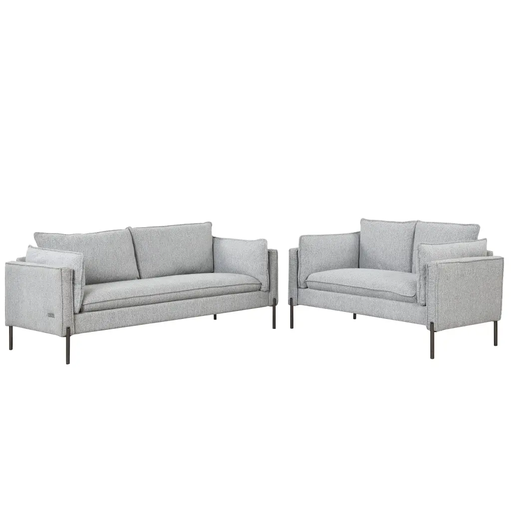 2 Piece Sofa Sets Modern Linen Fabric Upholstered Loveseat and 3 Seat Couch Set Living Room or Apartment 30AAE Miekor