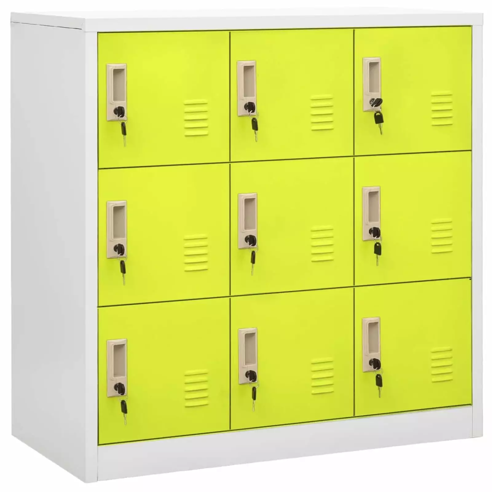 Anself Locker Cabinet 9 Lockable Storage Cabinets Steel File Cabinet Green Office Home