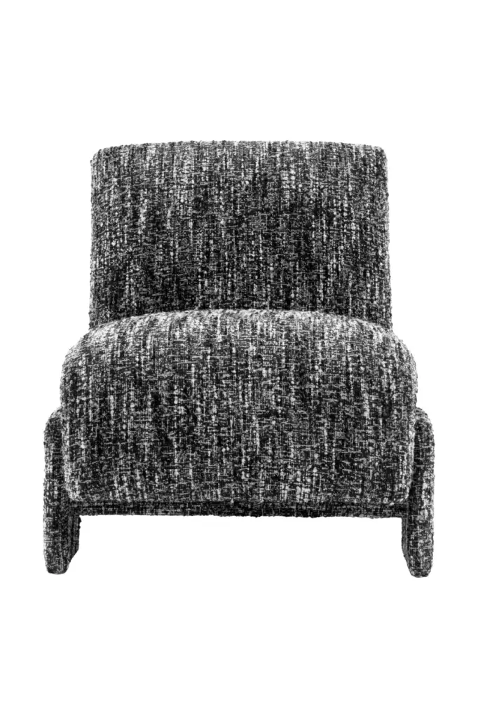 Black Bouclï¿½ï¿½ Accent Chair Eichholtz Rockdale Modern Lounge Chair Wood Legs