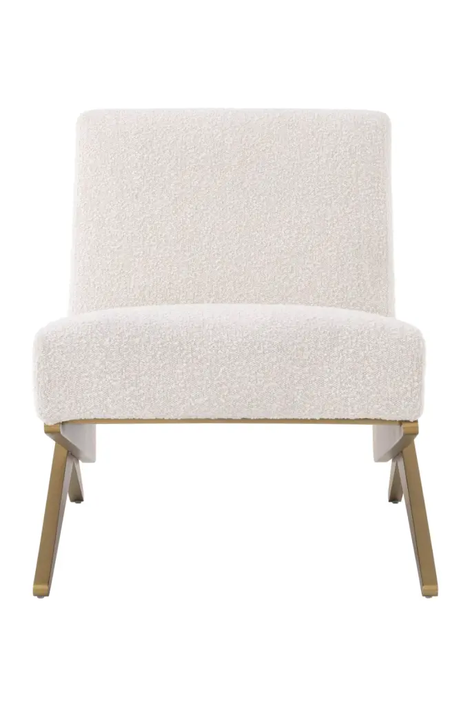 Cream Bouclï¿½ï¿½ Lounge Chair Eichholtz Fico Stylish Modern Living Room Furniture