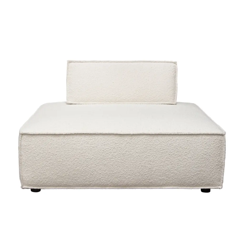 Diamond Sofa CARALGIV1PC 45 x 45 x 27 Cara Square Modular Lounger Ivory Boucle Fabric - Stylish Lounge Chair
