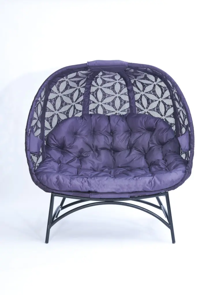 Cozy Pumpkin Loveseat Chair Flower Life Design Unique Comfortable Seating FlowerHouse