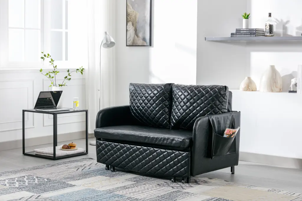 CoSoTower Convertible Sleeper Sofa Bed Modern Velvet Loveseat Headboard