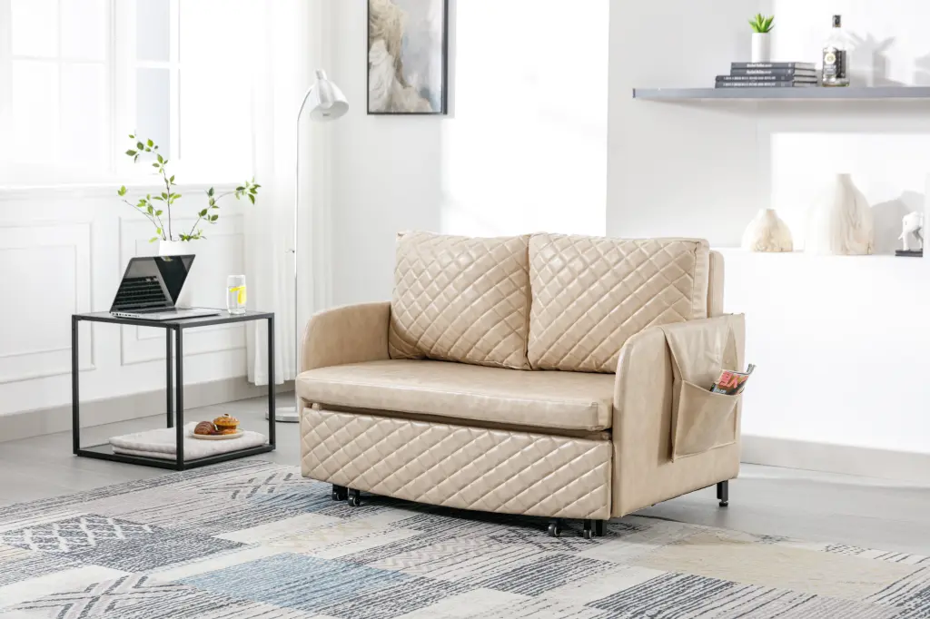 CoSoTower Convertible Sleeper Sofa Bed Modern Velvet Loveseat Headboard
