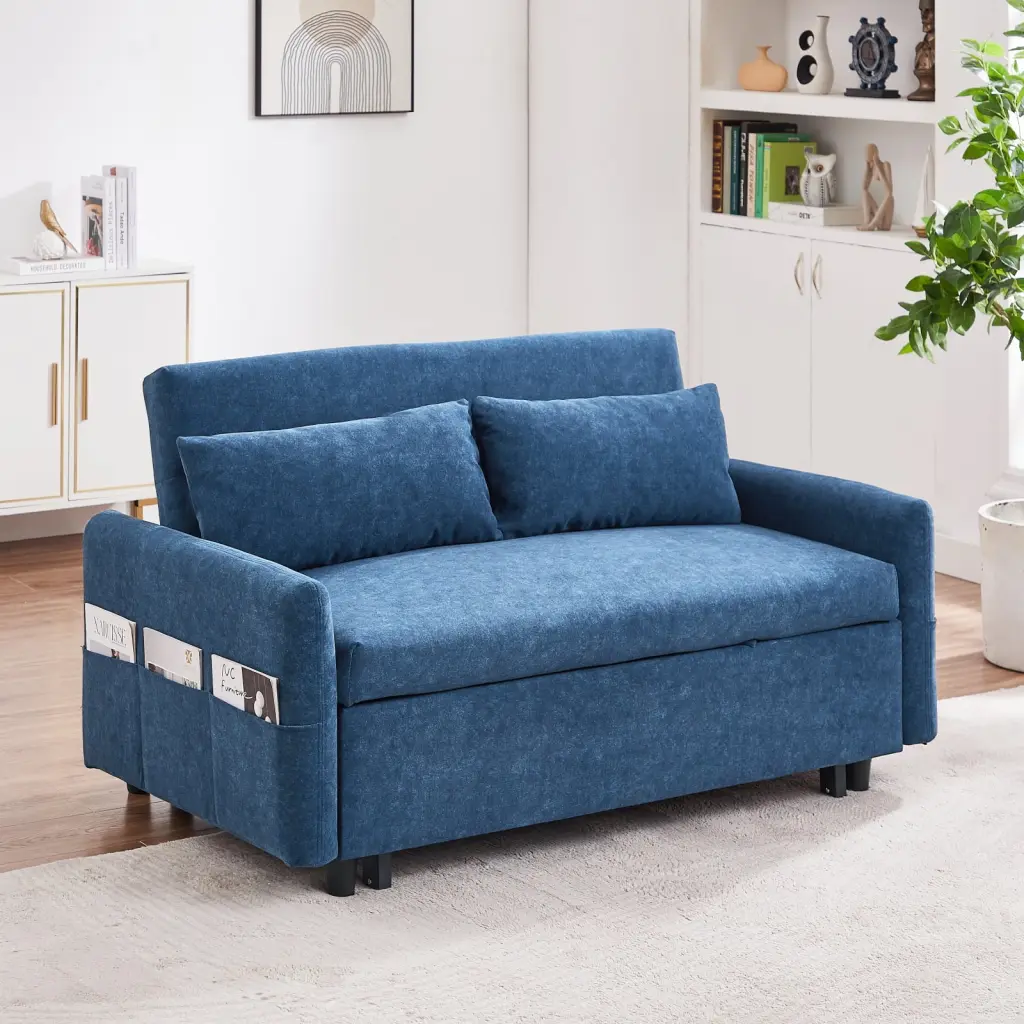 Miekor Furniture 55.1 Pull Out Sleep Sofa Bed Loveseat USB Ports