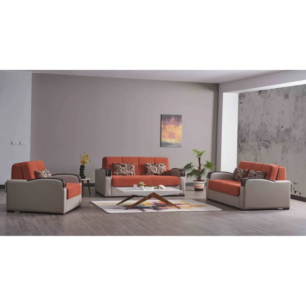 SLEEP PLUS LOVESEAT SLEEPER ORANGE 17-340 Compact Sofa Bed Apartments Ottomanson