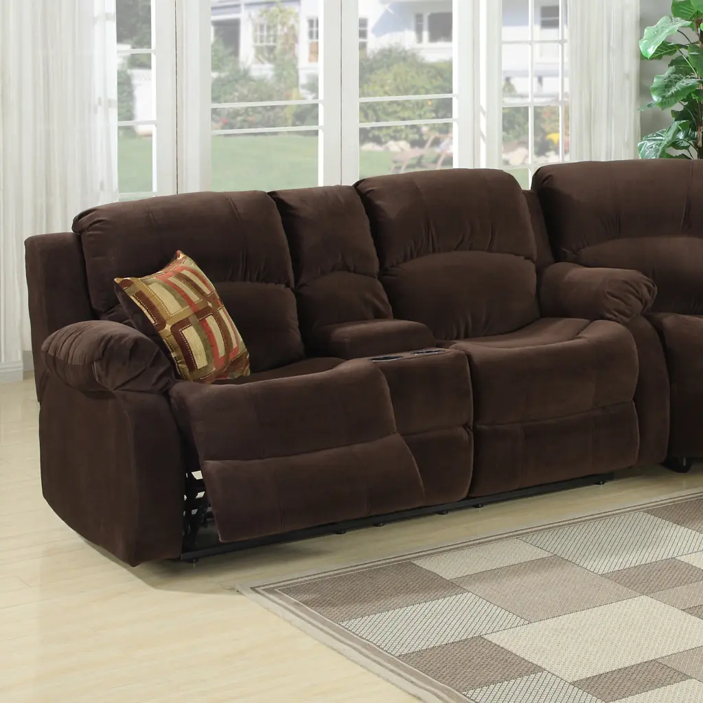 Tracey Transitional Love Seat Storage Console and 2 Cupholders AC Pacific