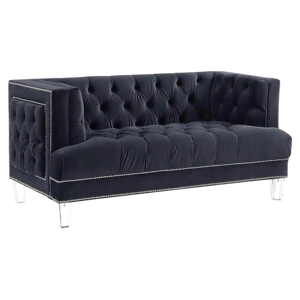 ACME Ansario Loveseat Charcoal - Sleek 2-Seater Sofa Modern Homes Acme Furniture