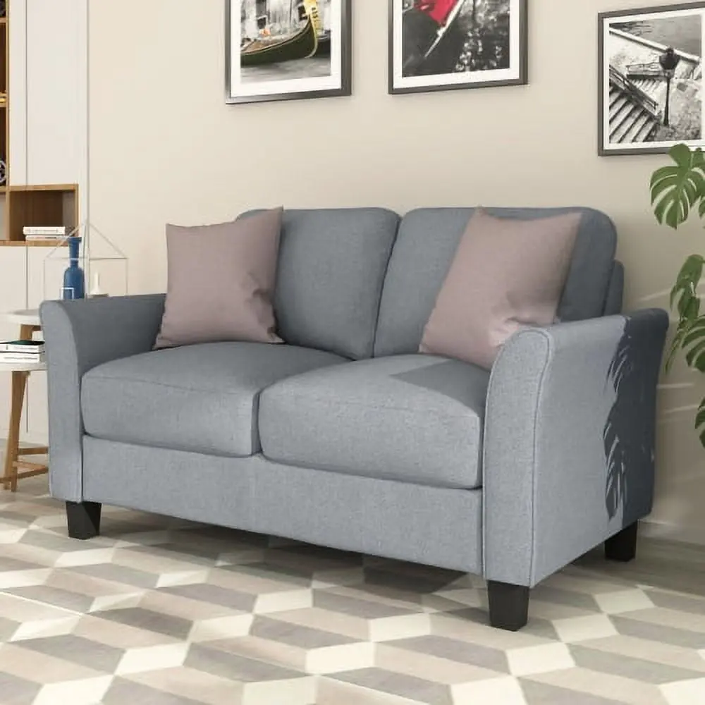 Adrinfly Gray Loveseat Sofa - Modern Double Seat Sofa Small Spaces