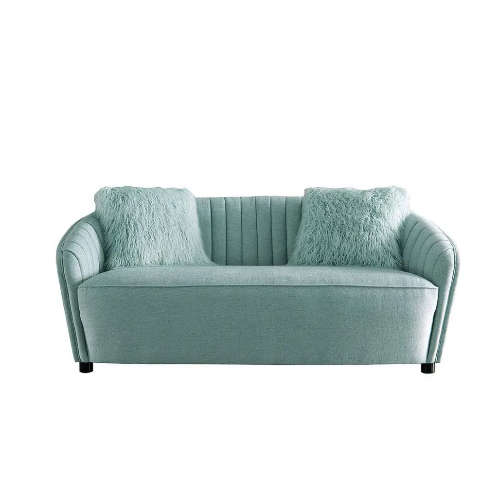 American Eagle Furniture Tufted Fabric Loveseat Light Green - Elegant Living Room Seating