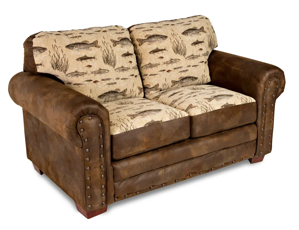 American Furniture Classics Angler's Cove Loveseat Model 8502-70 Nautical Theme Sofa