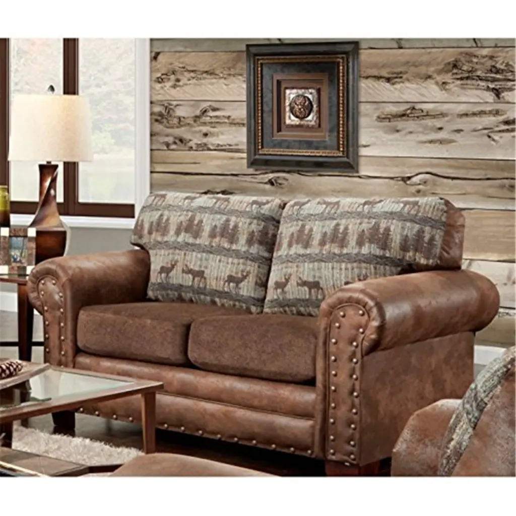 American Furniture Classics Deer Valley Loveseat Rustic Cabin Style Sofa