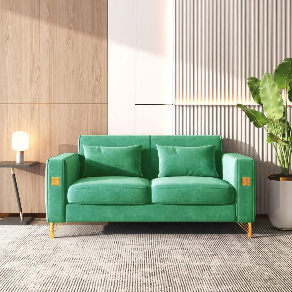 Artisan Design Loveseat Green - Handcrafted Modern Sofa Living Room