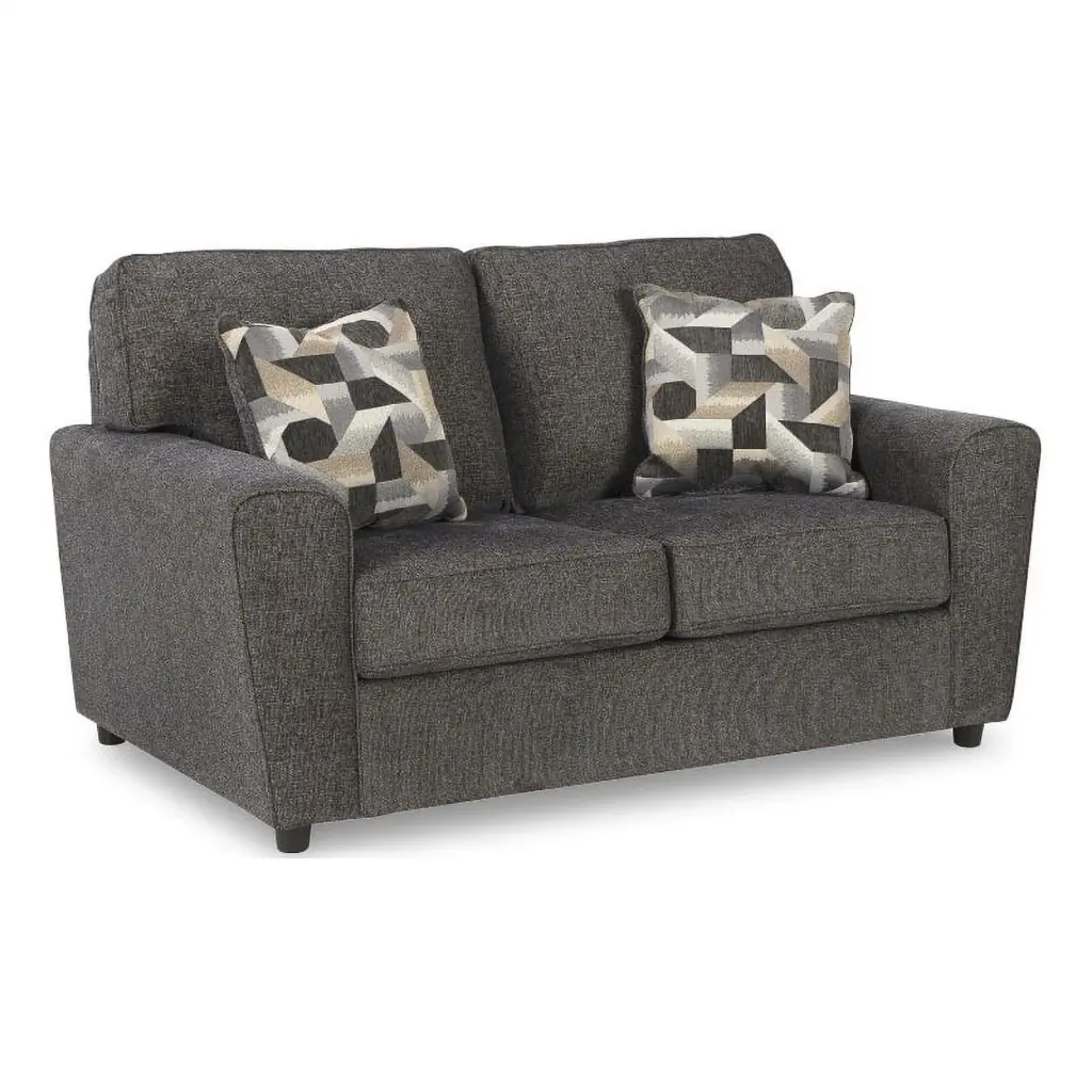 Ashley Furniture Cascilla Contemporary Fabric & Wood Loveseat Gray