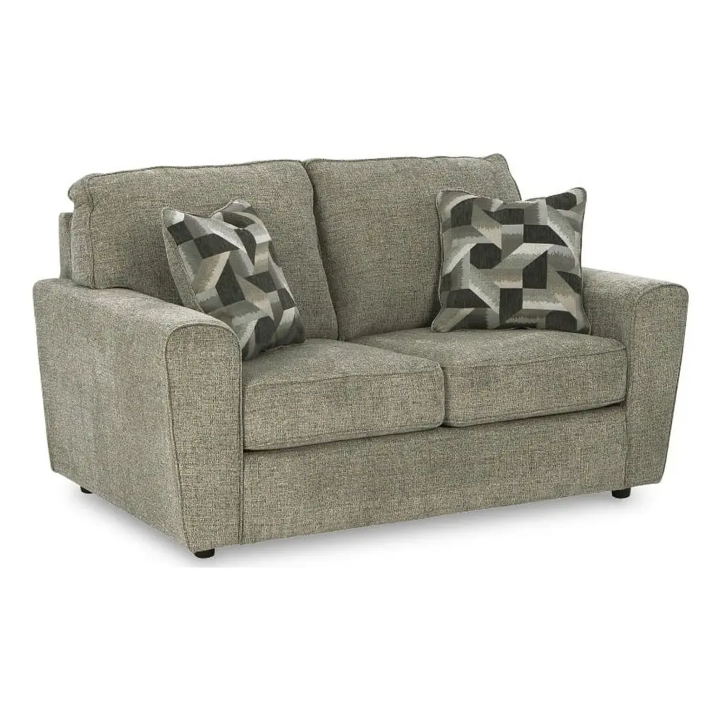 Ashley Furniture Cascilla Contemporary Fabric & Wood Loveseat Light Gray