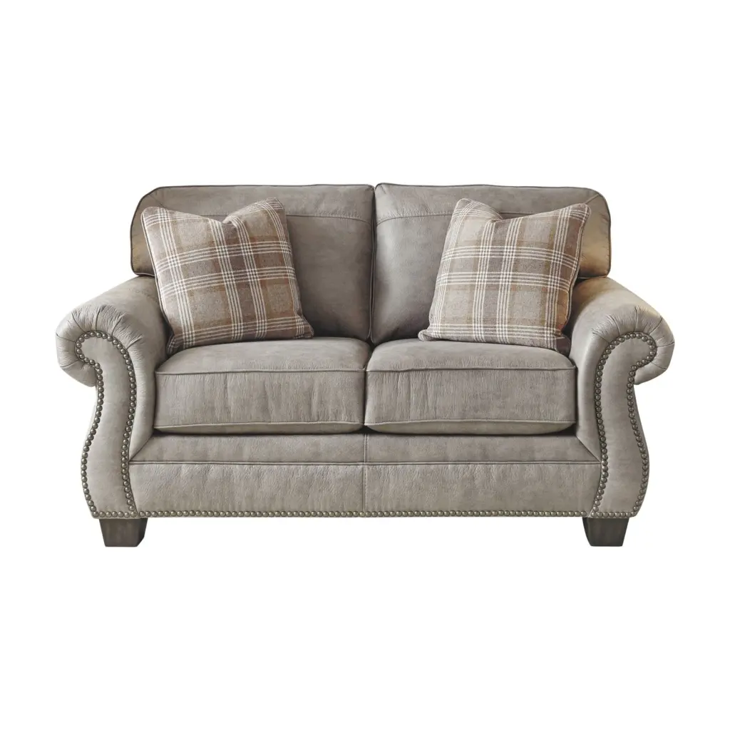 Signature Design Ashley Olsberg Loveseat Steel - Modern Living Room Seating Ashley Furniture