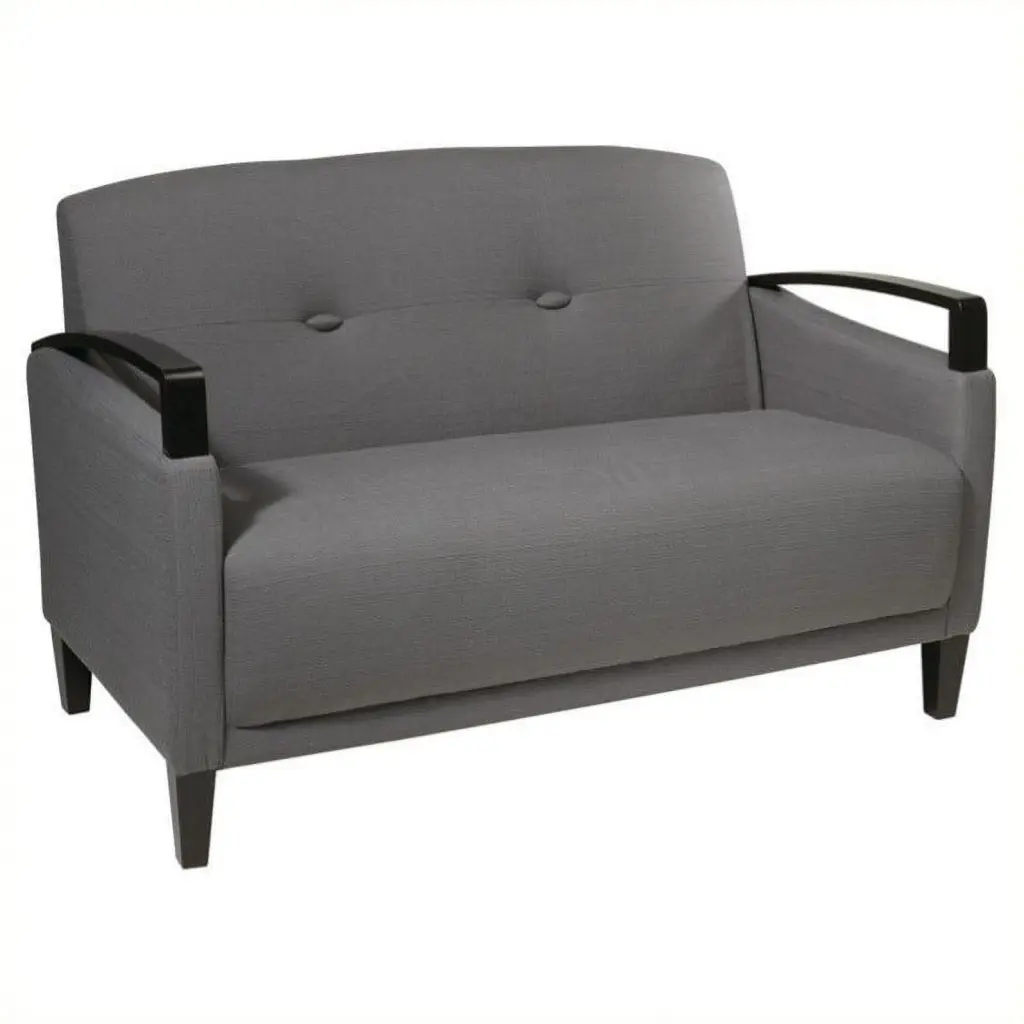 Atlin Designs Loveseat Woven Charcoal Modern Living Room