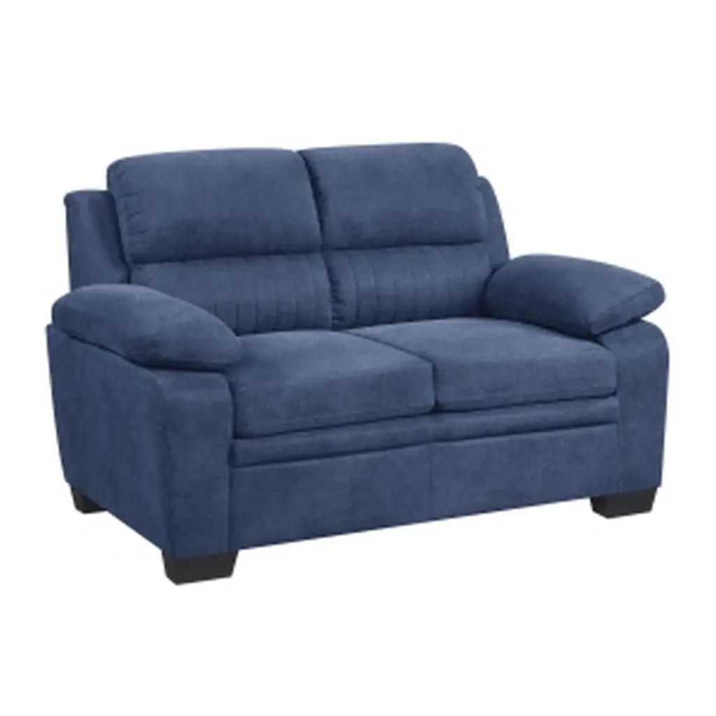 Benjara BM301136 58 Inch Hugh Blue Loveseat Vibrant Living Rooms
