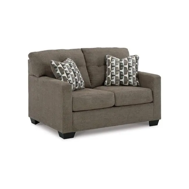 Benjara 53 Inch Joey Loveseat Tufted Back and Brown Polyester