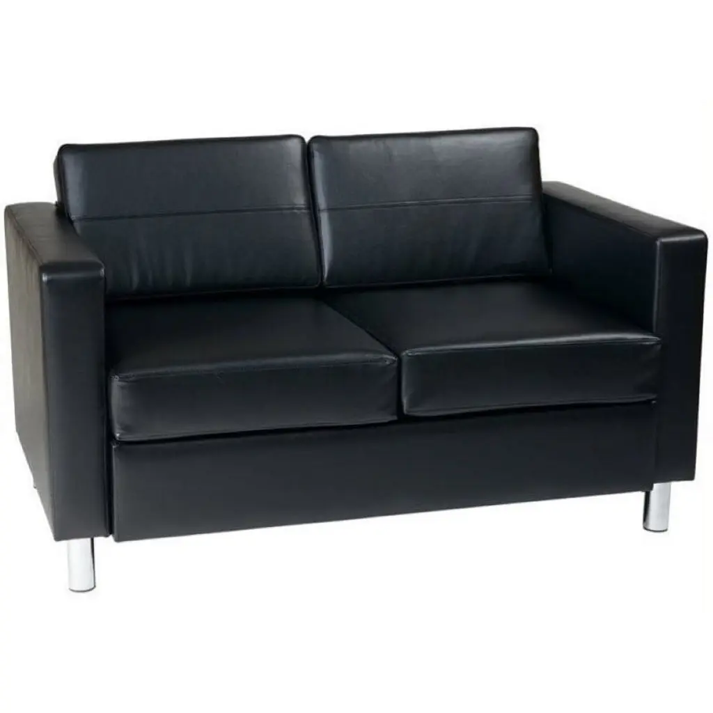 Bowery Hill Faux Leather Loveseat Black