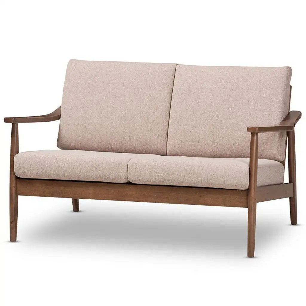 Bowery Hill Loveseat Light Brown and Walnut Brown - Classic Living Room Sofa