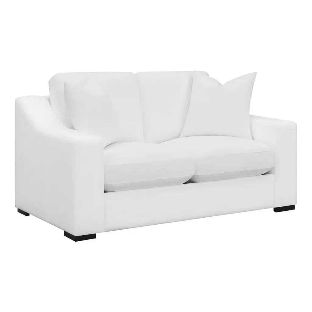 Coaster Ashlyn Upholstered Transitional Fabric Loveseat White Coaster Company