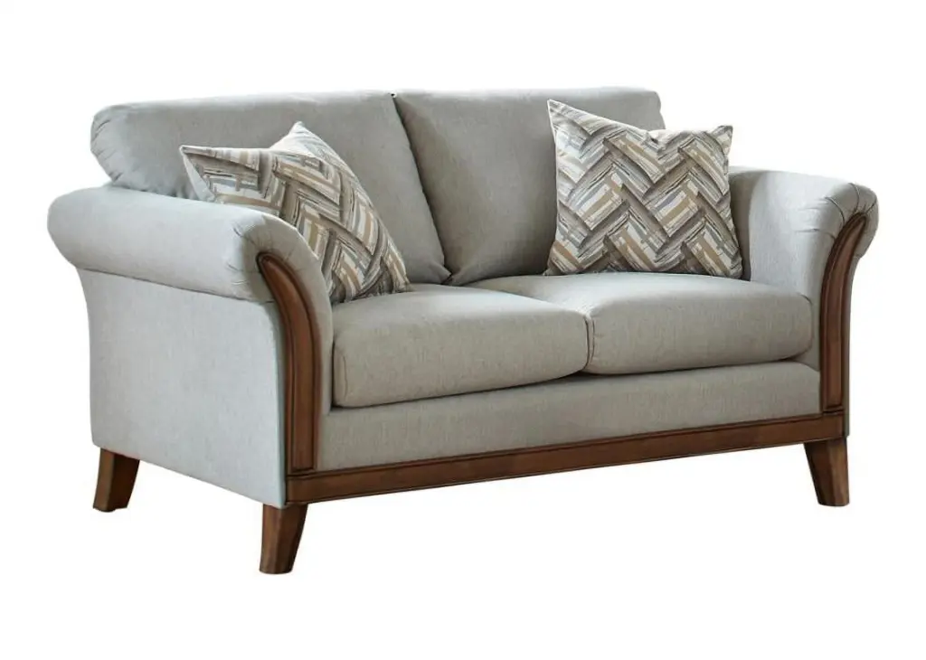 Coaster Roxanne Fabric Upholstered Flared Arm Loveseat Platinum and Gray Coaster Company