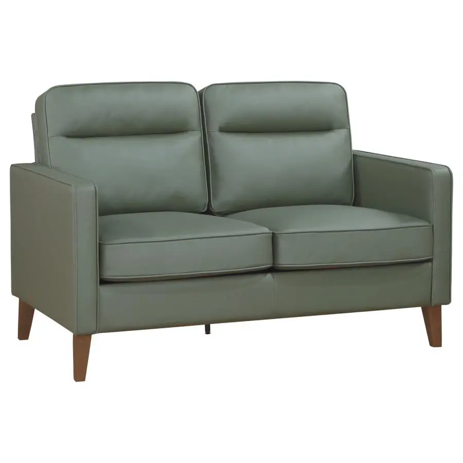 Jonah Upholstered Track Arm Loveseat Green Modern 2-Seater Sofa Living Room Coaster Company