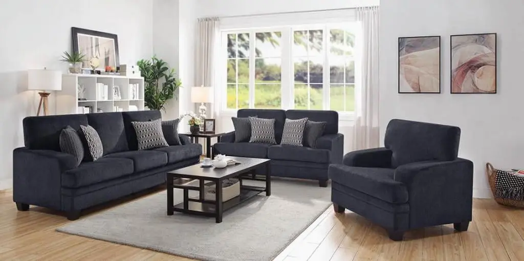 Stewart Grey Loveseat - Classic Sofa Living Room or Bedroom Coaster Company