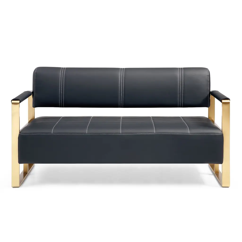 57.9 Width Modern Upholstery Faux Bonded Leather Loveseat Sofa Living Room Accent Love Seats Small Spaces 2 Seater Couch S...