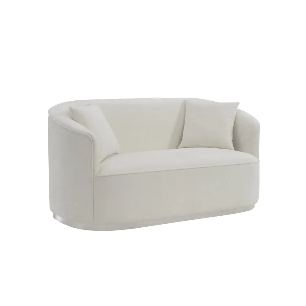 DeeHome ACME Odette Loveseat 2 Pillows - Beige Chenille Sofa