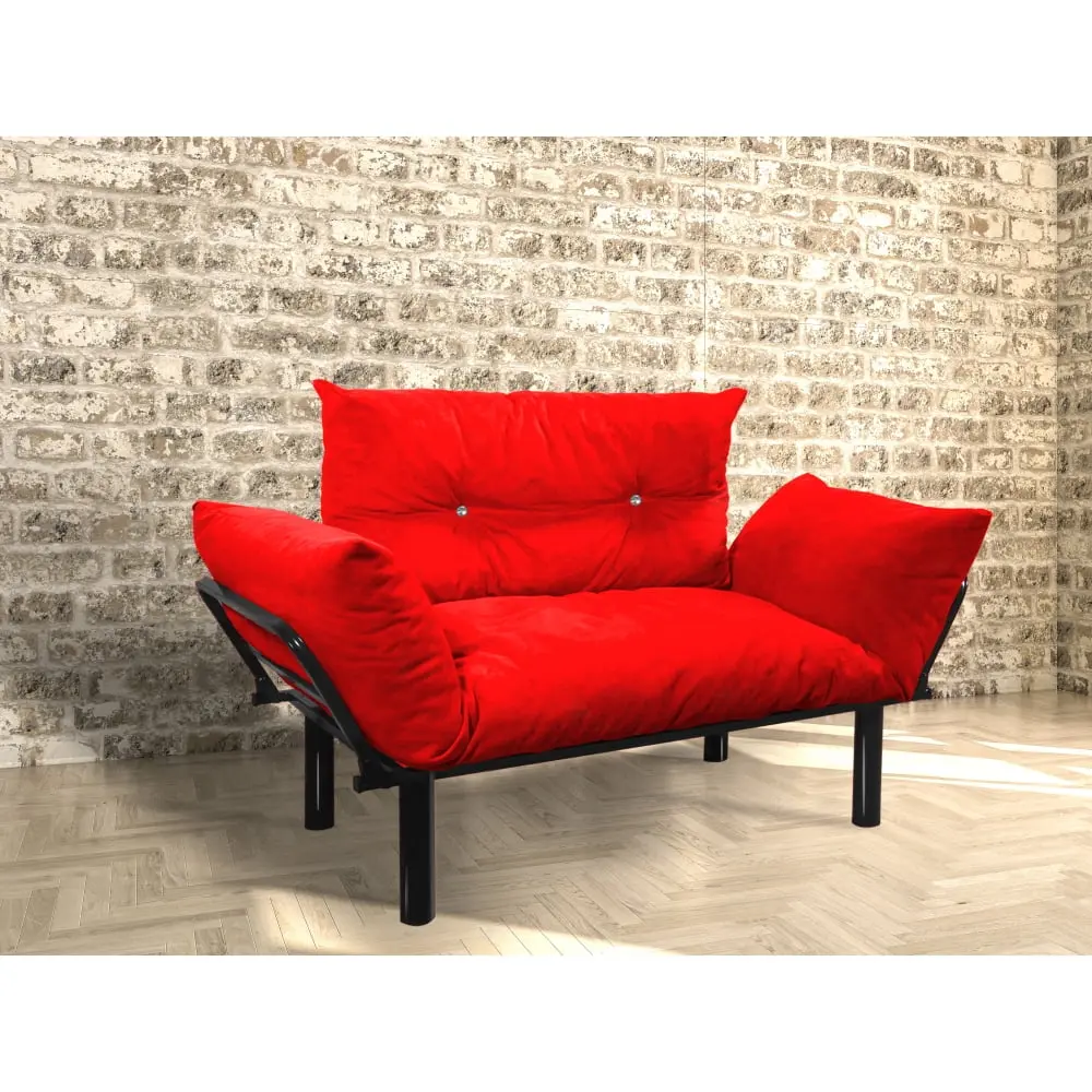 DeeHome Ada Loveseat Sofa Red 2-Seat Modern Couch Living Room Bedroom