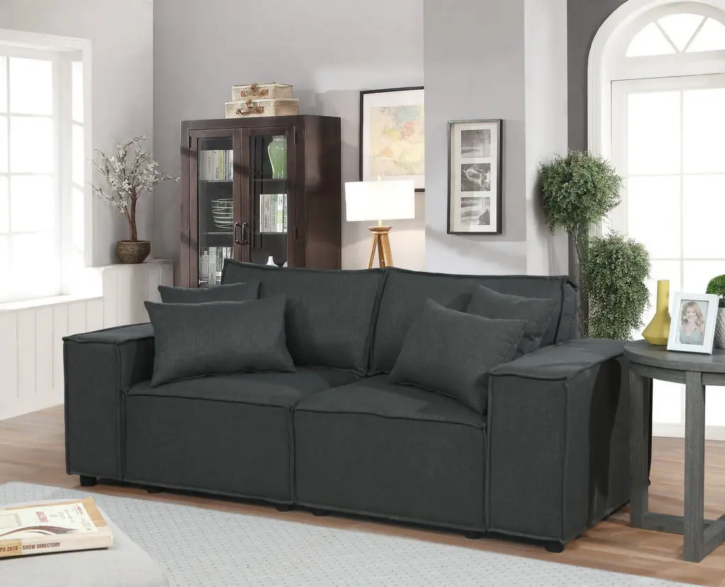 DeeHome Glory Furniture Delray G793A-L Loveseat Black - Stylish Two-Seater Sofa