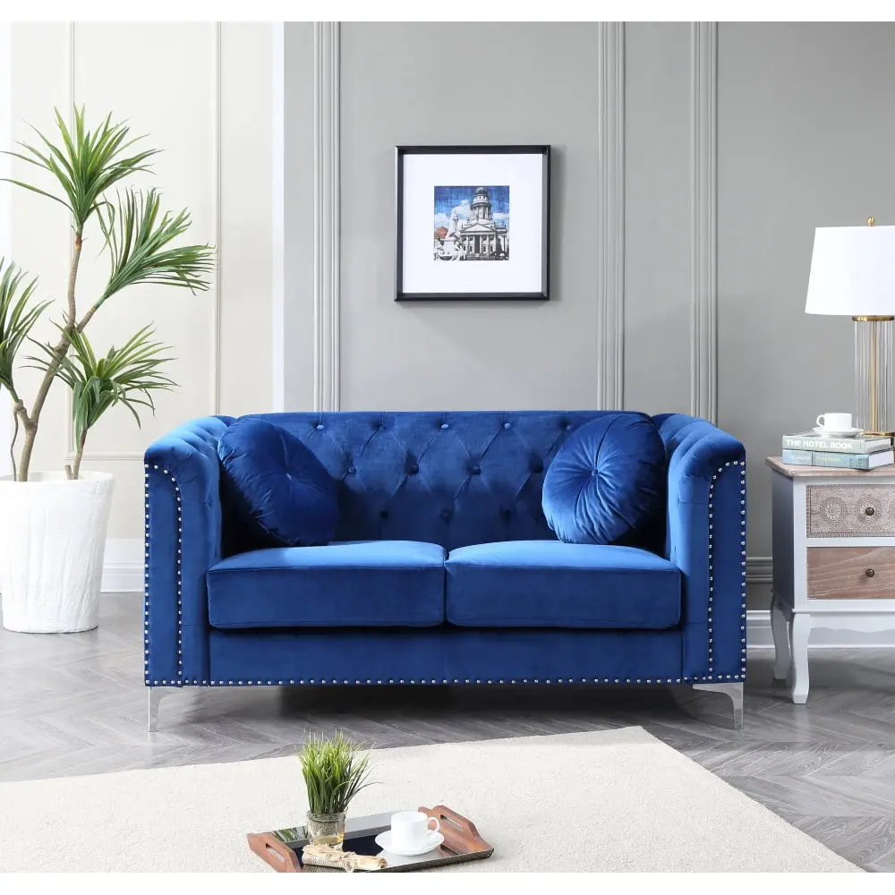 DeeHome Glory Furniture Pompano G781A-L Loveseat Navy Blue