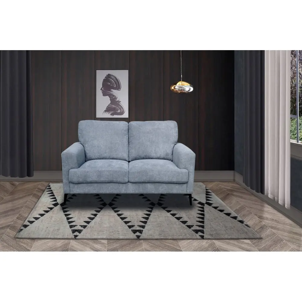 DeeHome Jackson 60.5 Gray Chenille Loveseat Black Metal Legs Contemporary Sofa