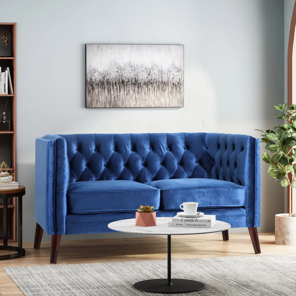 DeeHome Loveseat Comfortable Upholstered Sofa Small Spaces Living Room Bedroom