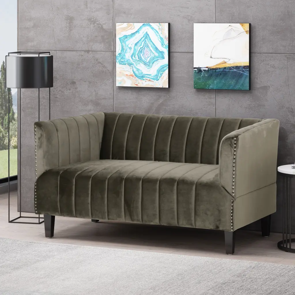 DeeHome Loveseat Modern Upholstered Couch Living Room