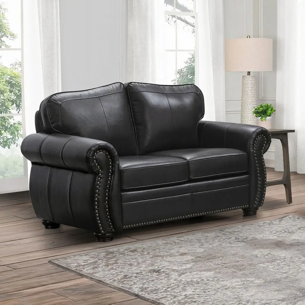 Devon & Claire Briton Leather Loveseat Dark Brown - Luxurious Feel