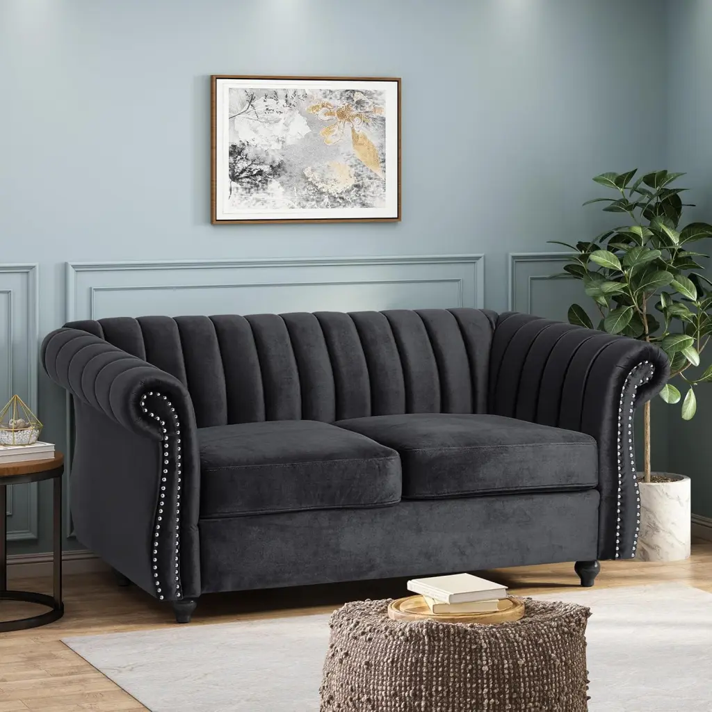 Loveseat 71233.00BLK Ecautly