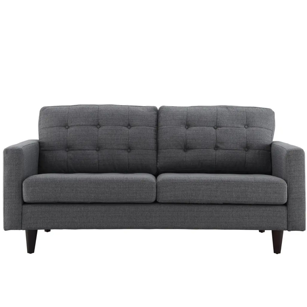 Ergode Empress Upholstered Fabric Loveseat Gray Comfortable Living