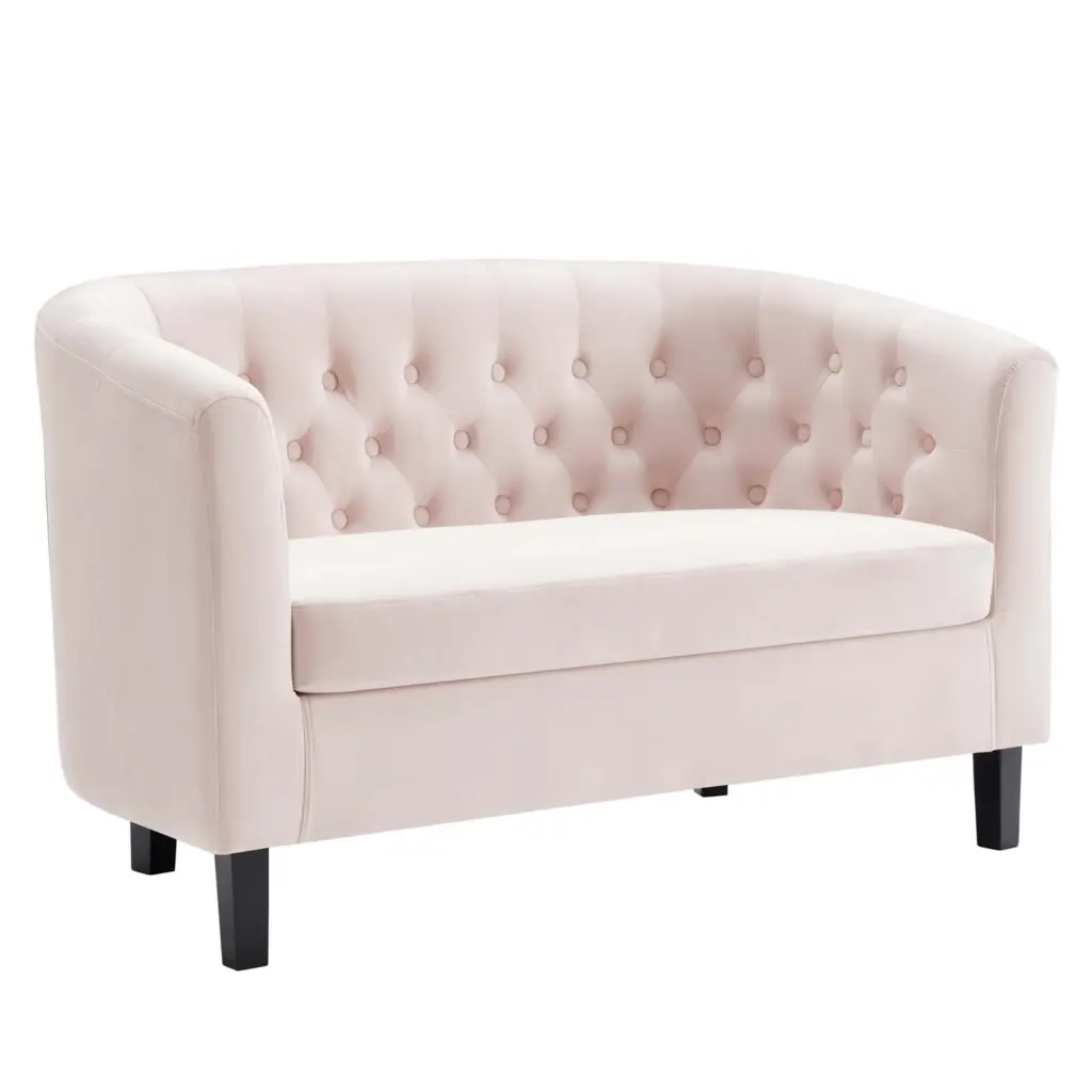 Ergode Prospect Performance Velvet Loveseat Pink - Modern Two Seater Sofa