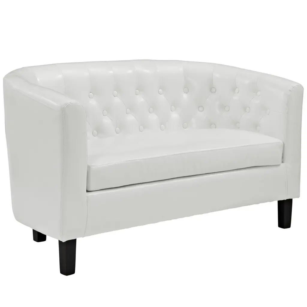 Ergode Prospect Upholstered Vinyl Loveseat White