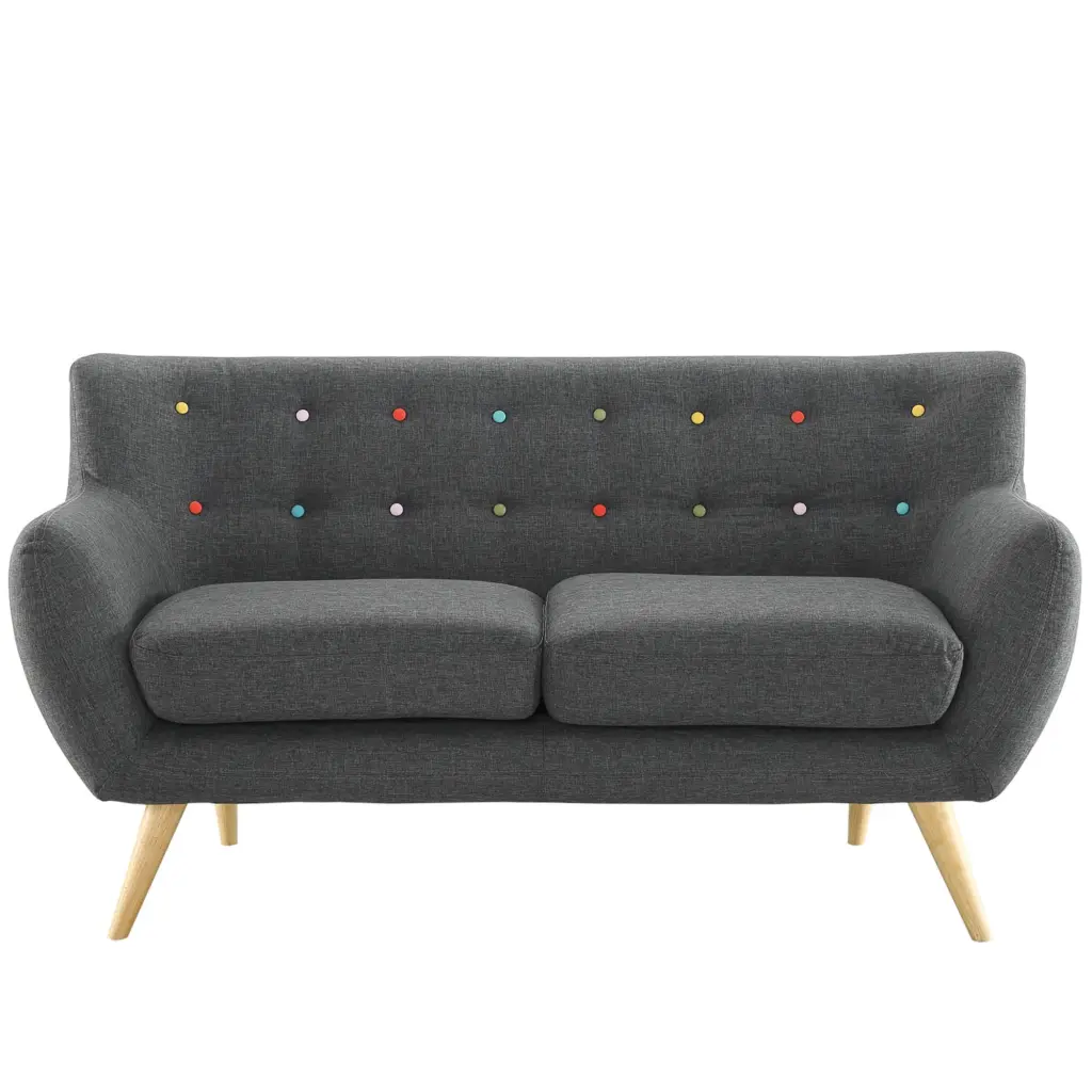 Ergode Remark Upholstered Fabric Loveseat Gray Comfortable Seating